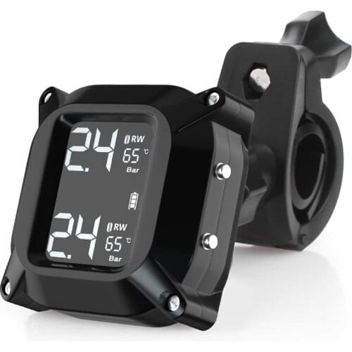 VEHEMO Motorcycle TPMS Android LCD Display Motor Tire Pressure Monitoring System 2 External Sensor Tyre Pressure Security Alarm