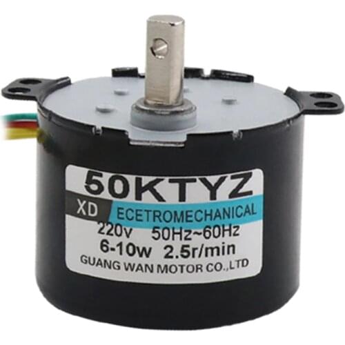 Brand New 50KTYZ AC Motor 220V Synchronous Motor 6-10W Permanent Magnet Gear Reduction Motor Controllable Micro Moteur