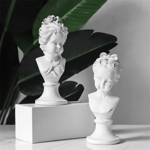 Modern Minimalist Northern Europe Girl Head Gypsum Figure Sculpture Head Decoration Art Light Luxury Decoration Ornaments