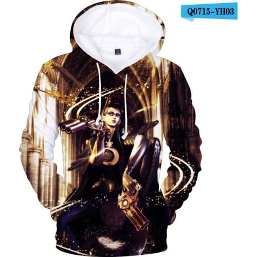 Harajuku Cool Bayonetta 3D Hoodies Men/Women 3D Print Game Autumn Winter Thin Cotton Long 3D Hooded Hoody Fashion Sweatshirts