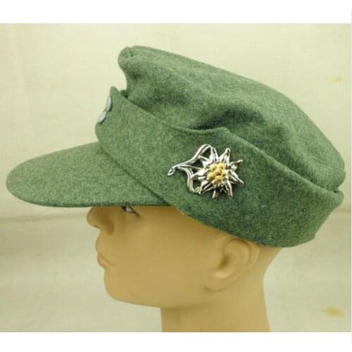 Tomwang2012. WWII GERMAN WH EM M43 PANZER WOOL FIELD CAP EDELWEISS BADGE STYLE SOLDIER MILITARY HAT COLLECTION WAR REENACTMENTS