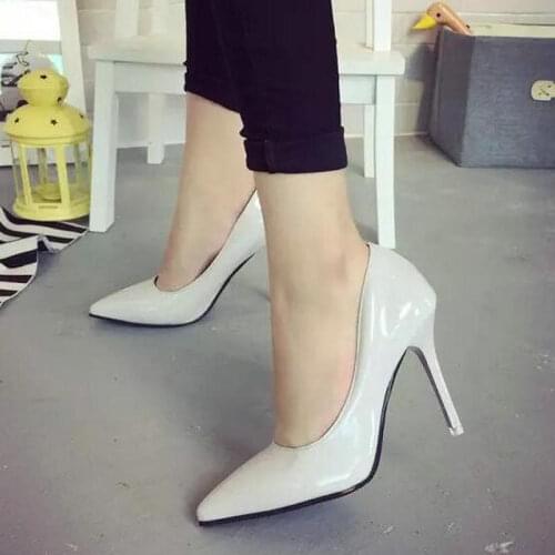 Pumps High Heels Pu Patent Leather Women Pumps Sexy Pointed Toe Stiletto High Heels Wedding Shoes dropshipping