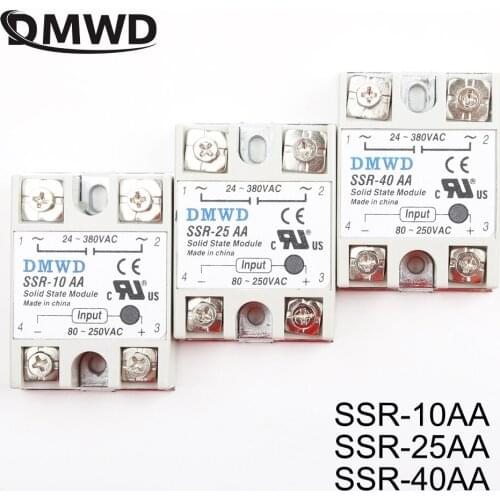 Solid State Relay SSR-10AA SSR-25AA SSR-40AA 10A 25A 40A AC Control AC Relais 80-250V TO 24-380VAC SSR 10AA 25AA 40AA