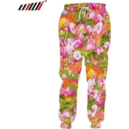 UJWI Personality Best Selling animal Trousers 3D Mens Pants Printed Colorful Man Sweatpants dropship Crane