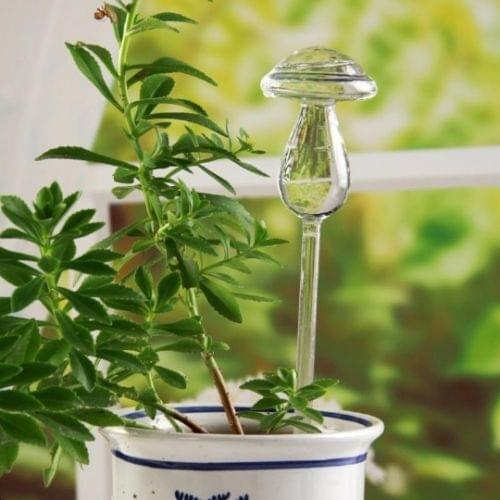 Plant Water Glass Plant Flowers Water Feeder Self Watering Bird Design Plant Waterer High Borosilicate Glass Flower Diameter