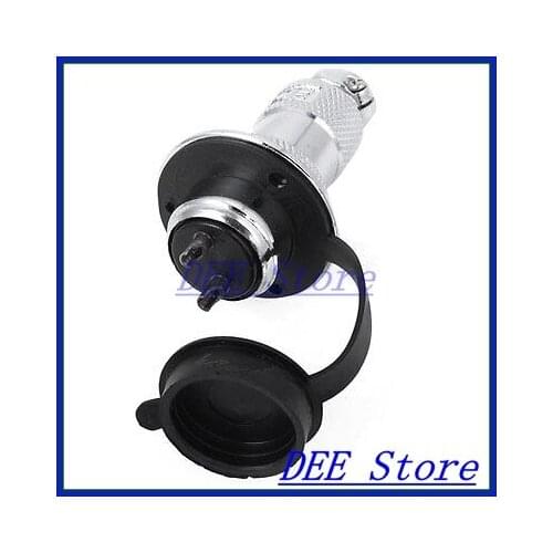 Waterproof Industrial 2 Pin 19mm Dia Aviation Plug Connector AC 200V 5A