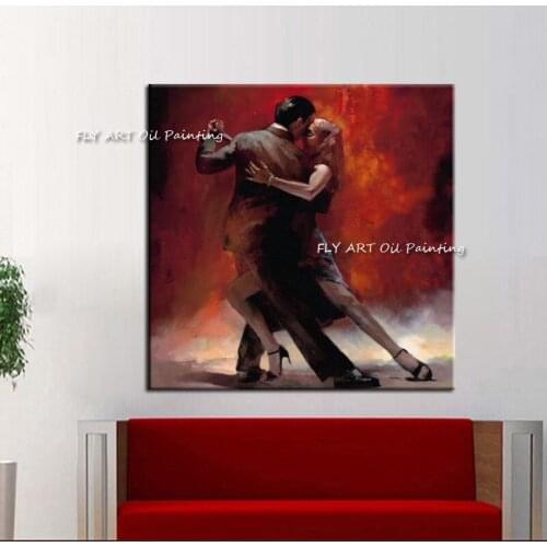 High-Q Handmade Canvas Spanish Dancer Painting Lover Tango Dancer Impression Figure Oil Painting Wall Pictures for Living Room
