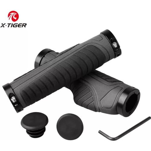 X-TIGER Bicycle Grips MTB Rubber Handlebar Grips Shockproof Anti-Slip Racing Road Bike Grips Ergonomic Lock Cycling Handlebar