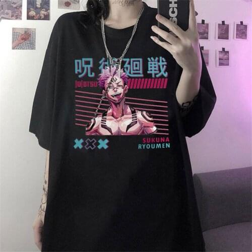 Janpanese Anime jujutsu kaisen t shirt for Girls Women e girl Kawaii Cute Harajuku y2k Tops Japan oversized femme gojo