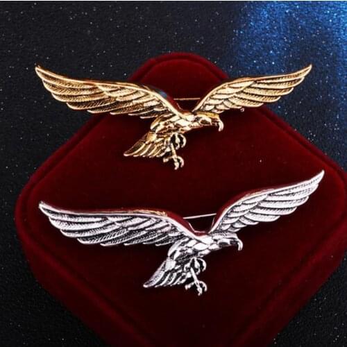 Gold Eagle Wings Shape Brooch Korean Fashion Brooches Scarf Buckle Lapel Metal Pin Badge for Men Shirt Collar Accessories