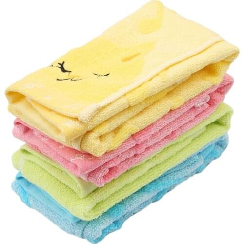 1PC Cartoon Bamboo Fiber Kids Face Bathing Shower Towel 25x50cm Musical Cat Design Children Hand Towel Strong Water Absorbing