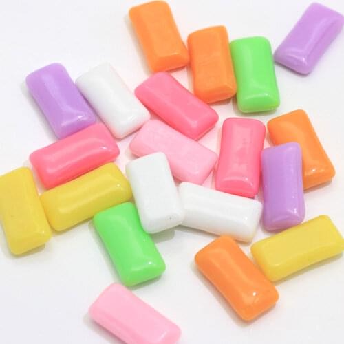 100/50pc Colorful Simulation Chewing Gum Resin Cabochon Miniature Artificial Food DIY Phone Decoration Embellishment Scrapbooki