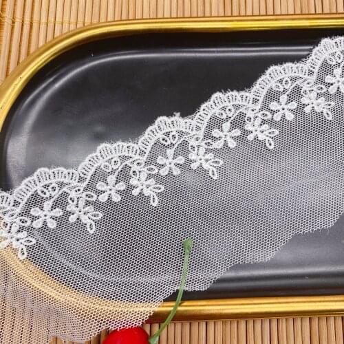 14Yards 8cm wide Flower Lace Fabric For Dress Lace Ribbon Ivory Venice Lace Trim Wedding Embroidered DIY Sewing Supplies Craft