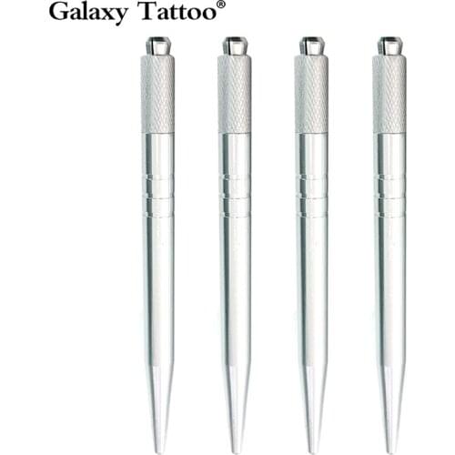 5Pcs Tattoo Microblading Pen Silver Tebori Pen Manual Tattoo Pen Machine For Permanent Makeup Pen Eyebrow