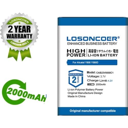 LOSONCOER Battery 2000mAh CAB23V0000C1 Battery For Alcatel Y800 Y580D Mobile Phone Battery