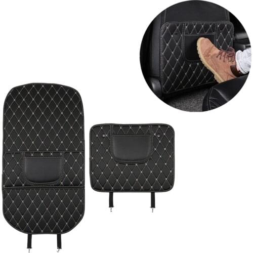 Car PU Waterproof Leather Anti-Child-Kick Pad for Seat Back Protector Cover Universal Auto Anti Mud Dirt Pads with Storage Bag