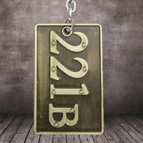 Creative Movie Sherlock-221B Apartment Keychain Metal Bag Charm Pendant Backpack Car Key Accessories Keyring Jewelry Fine Gift