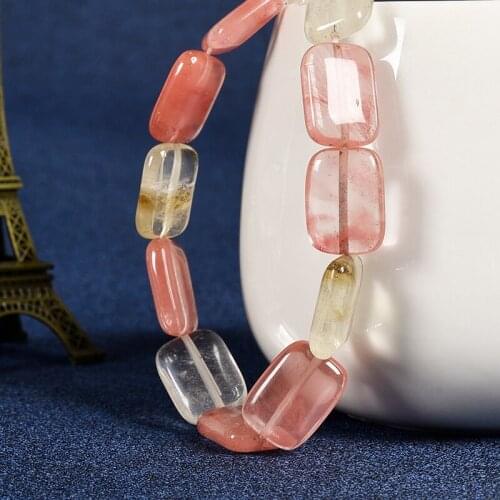 Gliterring Gemstone Beads 13*18mm Watermelon Crystal Quartz Beads For DIY Bracelet jewelry Making 15inch Fit Dance Party H229