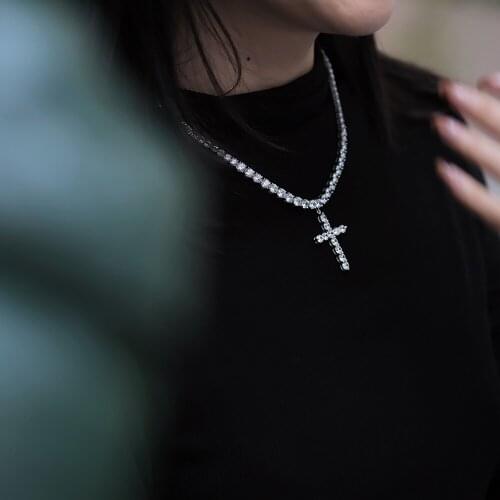 Amorita boutique Luxury 925 silver zircon cross necklace