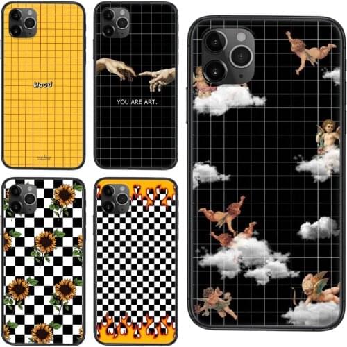 Real Black White Checkered Black Cell Cover Soft For Xiaomi Mi 10 11 9 10T Pro Lite Ultra Poco X3 F3 NFC CC9 Pro