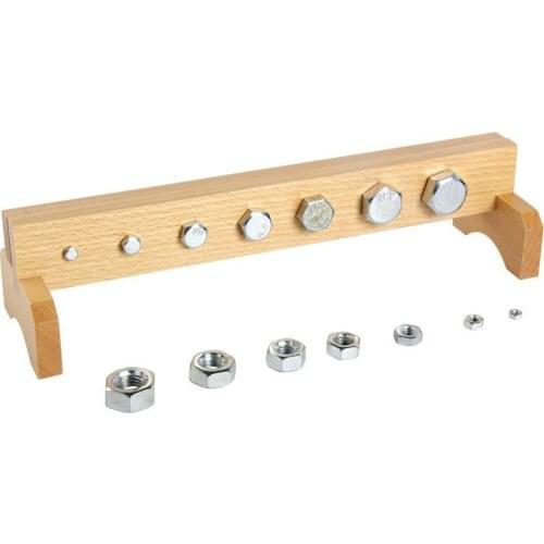 Kids Wooden Board Screws Bolts Nuts Set Preschool Teaching Early Educational Cognition Puzzle Toy