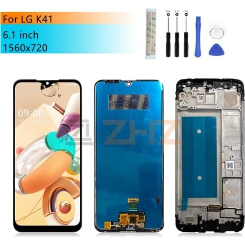 For LG K41 LCD Display Touch screen Digitizer Assembly With Frame For LG K41 Screen Replacement Repair parts 6.1"