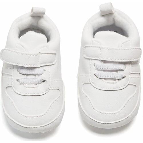 Newborn Baby Boys Girls Leather Sneakers Anti-Slip Sport Soft Sole Soft Sole Crib Shoes Infant Prewalker Toddler First Walkers