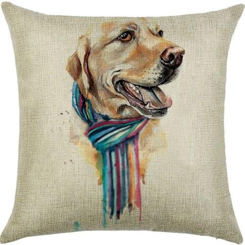 Creative Dogs Printed Pillowcase Linen Pillowcases Funny Bulldog Pillow Cases Chair Pillow Cover Home Decorative Pillow