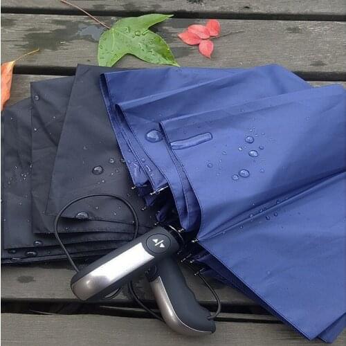 Creative Handle Automatic 3Folding Rain Women Men Umbrella Strong Windproof Umbrella Men Business Travel Gifts Car Umbrellas