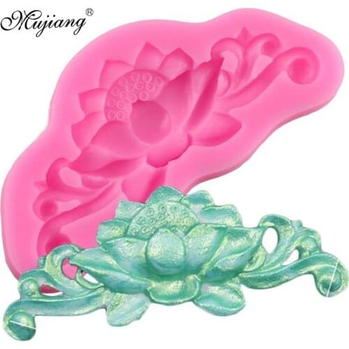 Lotus Relief Cake Border Silicone Mold Fondant Cake Decorating Tools Cookie Baking Polymer Clay Candy Chocolate Gumpaste Mould