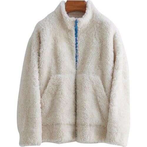 2020 New Fault Code Haining Lamb Maofuhe Coat One Loose Coat Sheep Shearing