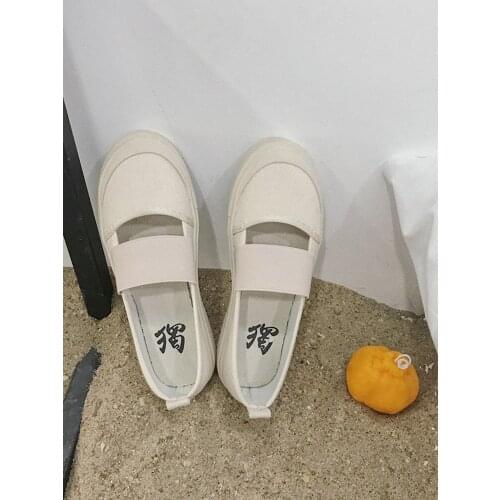 2021 spring and autumn womens new casual style simple trend low-top flat elastic band canvas shoes student board shoes