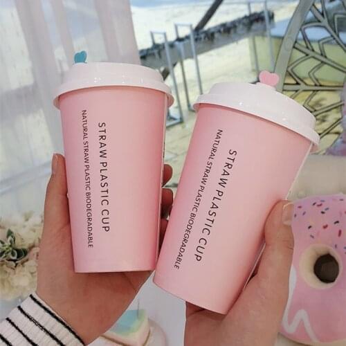 50pcs Pink disposable tea cup party birthday wedding favor creative cold and drink paper cups coffee tea packaging cups with lid
