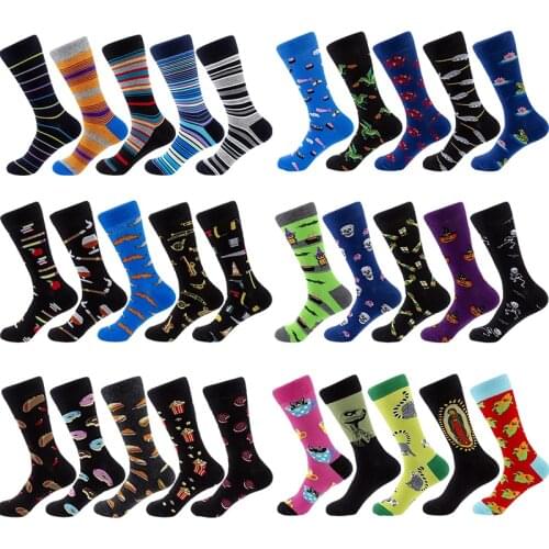 Peonfly Autumn 2020 Newly Winter Men Fashion Hip Hop 28 Colors Colorful Cotton Animal Floral Submarine Happy Socks