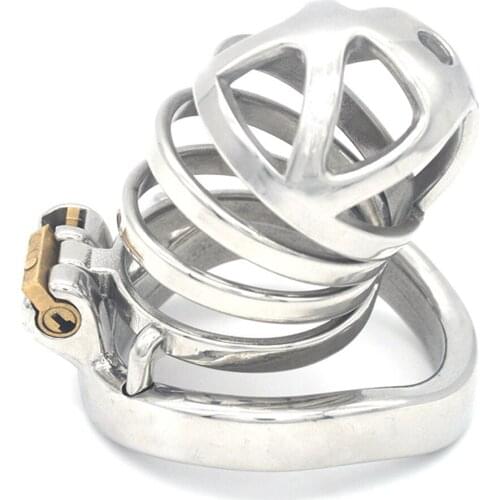 71mm Long Stainless Steel Male Chastity Belt Man Device Sex Toys Cock Cage For Men Penis Flat Ring Prison Bird