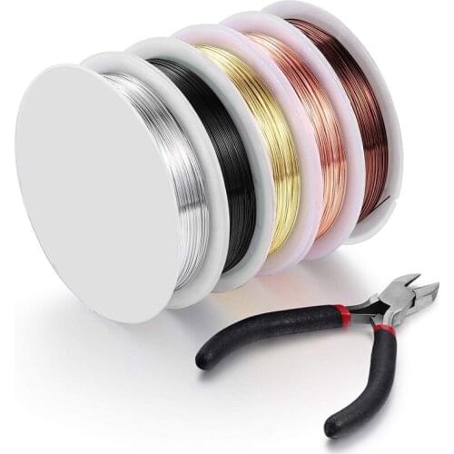 Craft Wire Jewelry Beading Wire Tarnish Resistant Copper Wire for Jewelry Making with Cutting Pliers