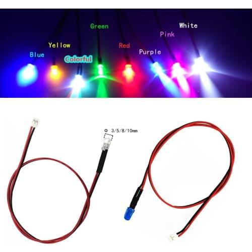 RC model car lights modification LED Linkage DIY Toy Lamp beads 3/5/8/10MM Colorful White Pink Blue Purple Red Yellow Green