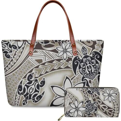 Polynesian tribal style Luxury Handbags Women Bags Designer Casual Tote Bags for Ladies Fashion Female Handbag Clutch PU wallet