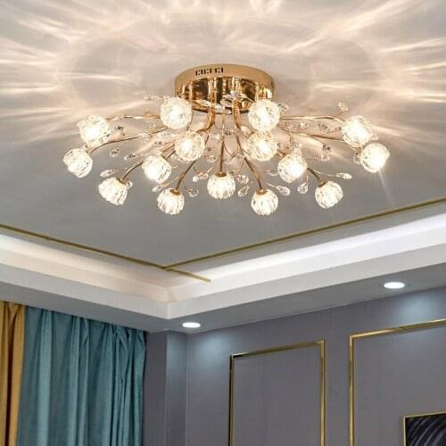 Modern Crystal Ceiling Lights Led Corridor Lighting Ceiling Lamp For Living room Kitchen Gold Bed Room Light lampara led techo