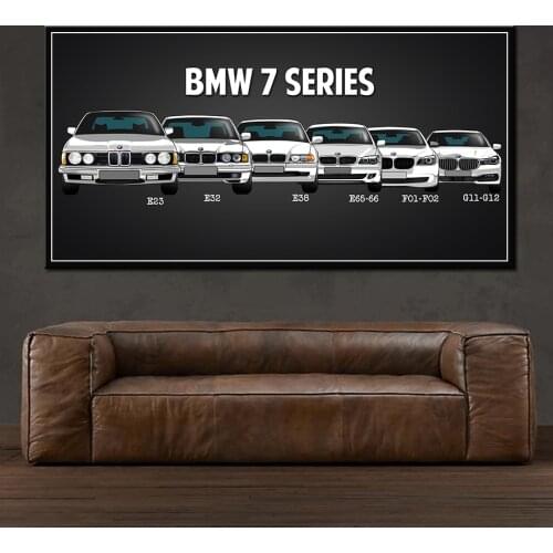 Modern family poster retro classic car canvas oil painting living room bedroom wall decoration