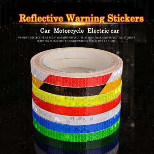 8M*1CM Bicycle Wheels Reflect Fluorescent Mtb Car Reflective Sticker Strip Tape for Cycling Warning Safety Bicycle Wheel Decor