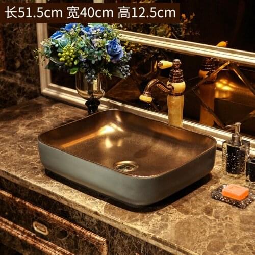 Antique retro style porcelain ceramic basin bathroom sinks vintage rectangle ceramic wash basin bathroom sink