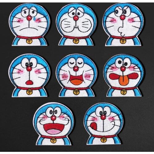 Japanese machine cat Patches For Clothing Animal Embroidered Patches Sewing For Jackets Cartoon Badge for Clothes Decor
