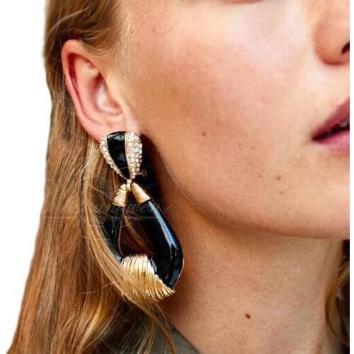 PPG&PGG 2018 ZA Metal Drop Dangle Earrings For Women Enamel Wedding Gift Fashion Pendant Earrings Charm Trendy Jewelry Bohemian