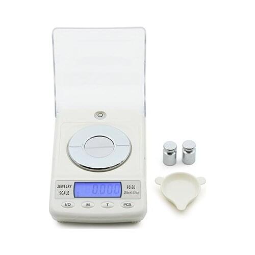 Gold Jewelry Electronic Scale FC-50 High Precision 250ct/0.005ct Diamond Balance Scale Carat Scale Portable Scale