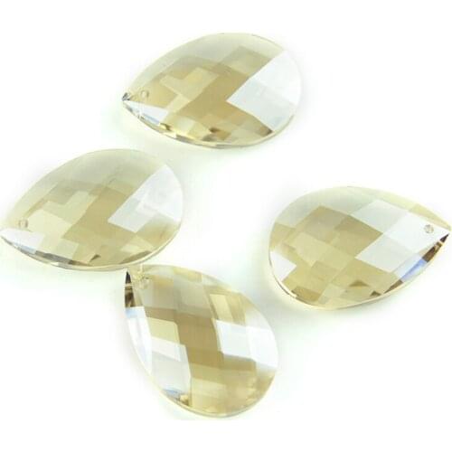 10pcs/lot 38mm Cognac Grid Shape Crystal Almond Prism Parts & Glass Chandelier Part Suncatcher