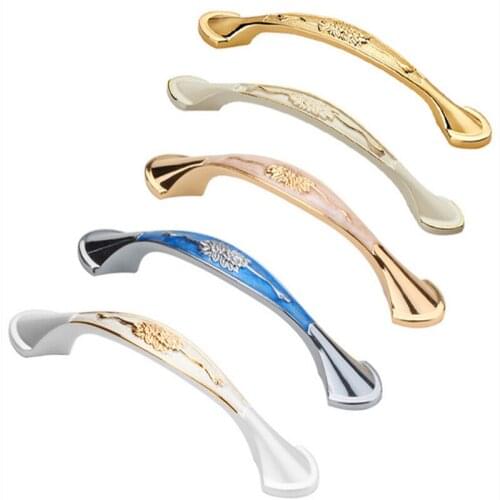 128mm European ivory white drawer handle Modern simple wardrobe door handle Pearl White Amber dresser cabinet knob hardware pull