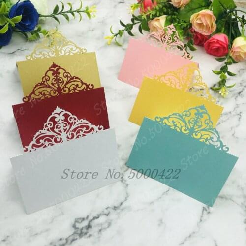 50pcs Table cards Guest Place Cards Table Decoration Supplies Chic Pearlescent Name Place Cards Wedding Party Favor Decor