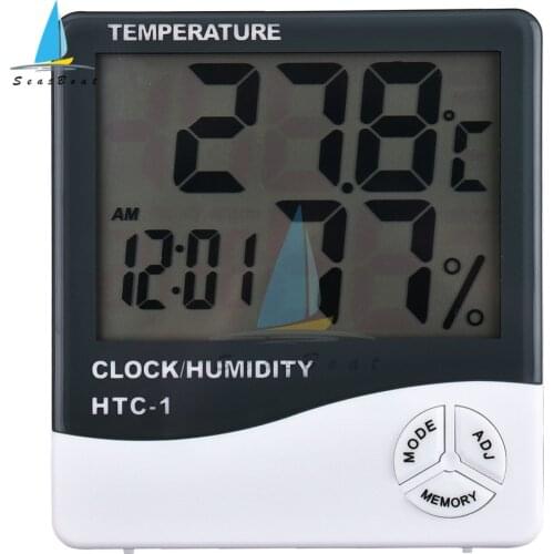 LCD Digital Temperature Humidity Meter HTC-1 HTC-2 HTC-8A Home Indoor Outdoor hygrometer thermometer Weather Station with Clock