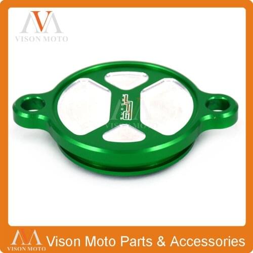 CNC Motorcycle Green Billet Oil Filter cap Cover For Kawasaki KX250F KXF250 2005-2016 05 06 07 08 09 10 11 12 13 14 15 16